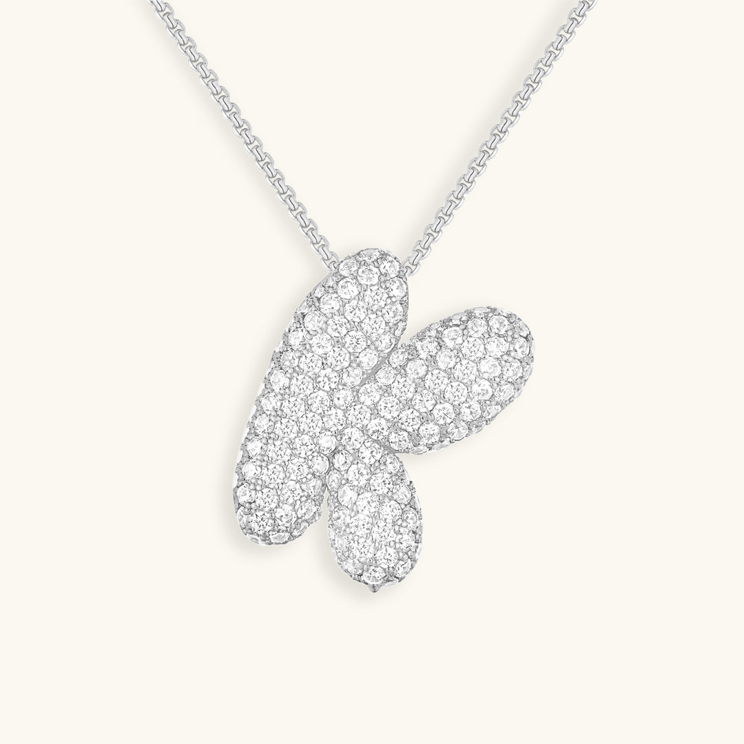 Diamond Initial Bubble Necklace