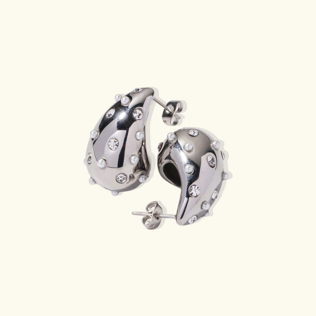 Pendientes de lágrima brillante 