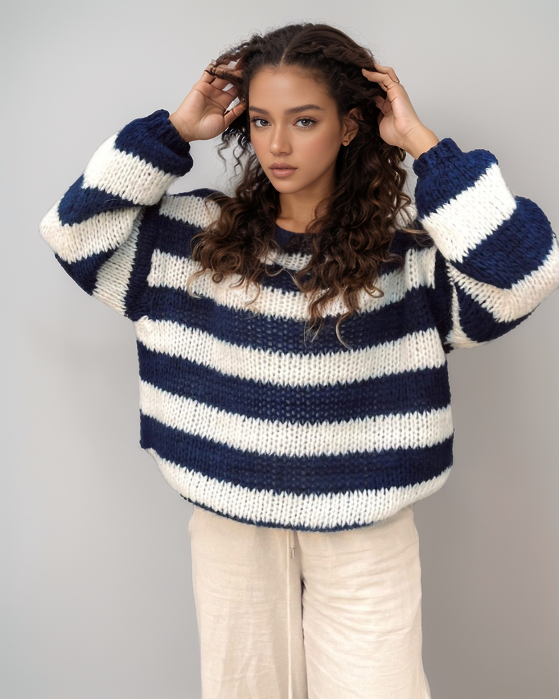 Louisa™ l Gestrickter Streifenpullover