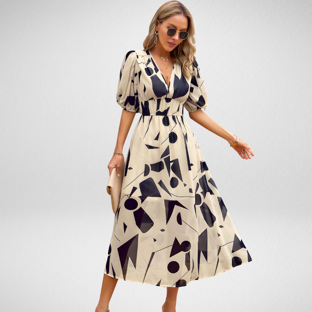 Roxy™ Bedrucktes Kleid mit V-Ausschnitt