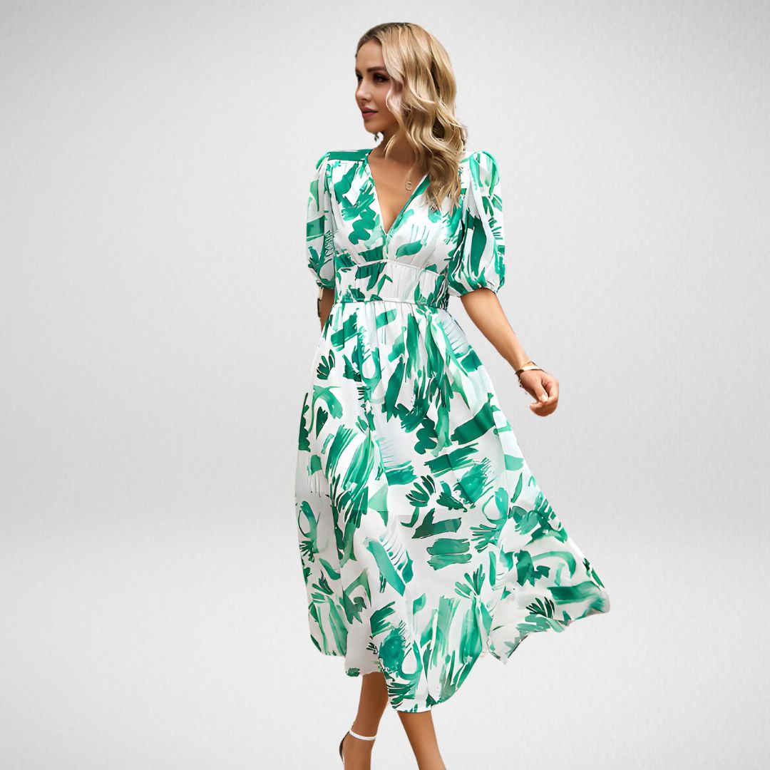 Roxy™ Bedrucktes Kleid mit V-Ausschnitt