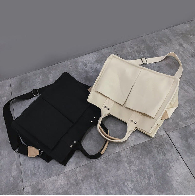 Canvas Multi-Pocket Tote Bag