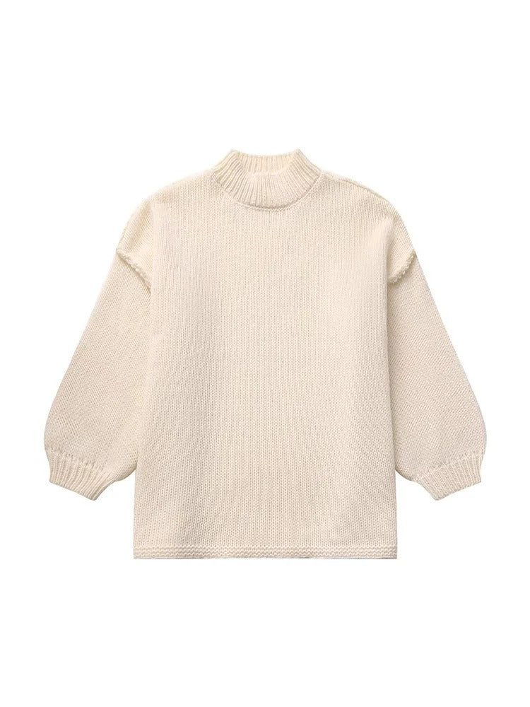 Stella - Lässiger Strickpullover mit halblangem Kragen 