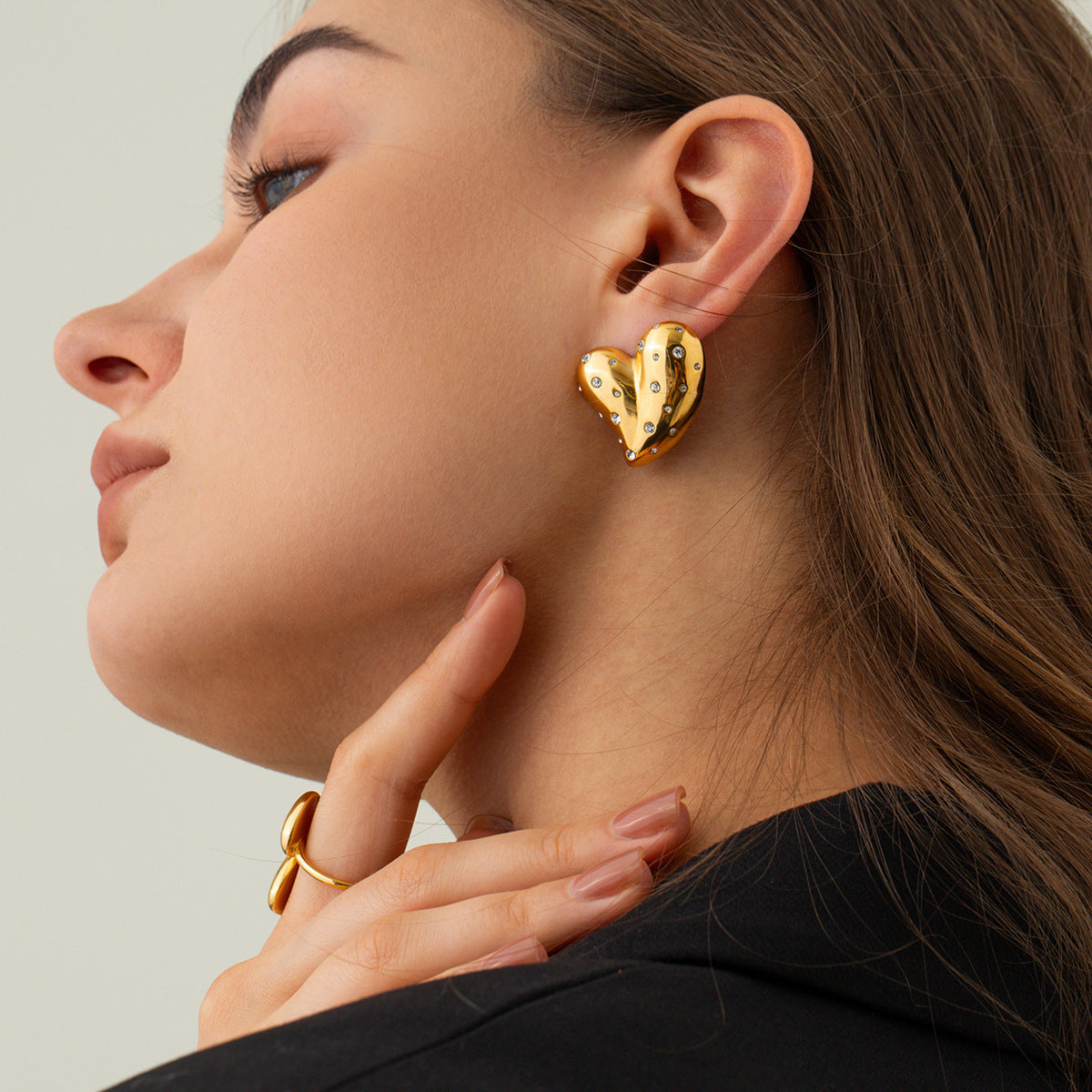Pendientes de corazón centelleante