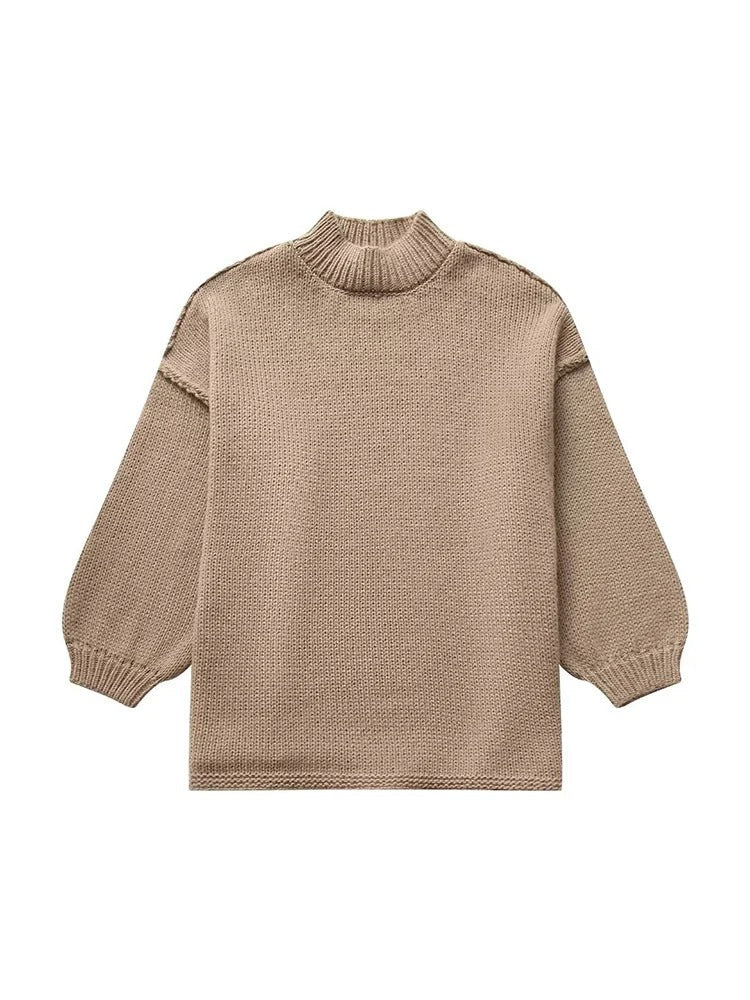Stella - Lässiger Strickpullover mit halblangem Kragen 