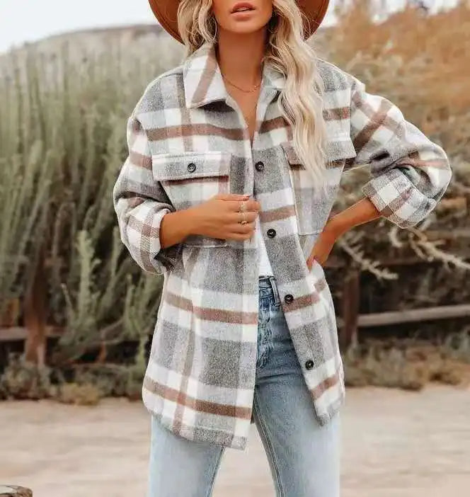 Mia | Trendy Plaid Shirt