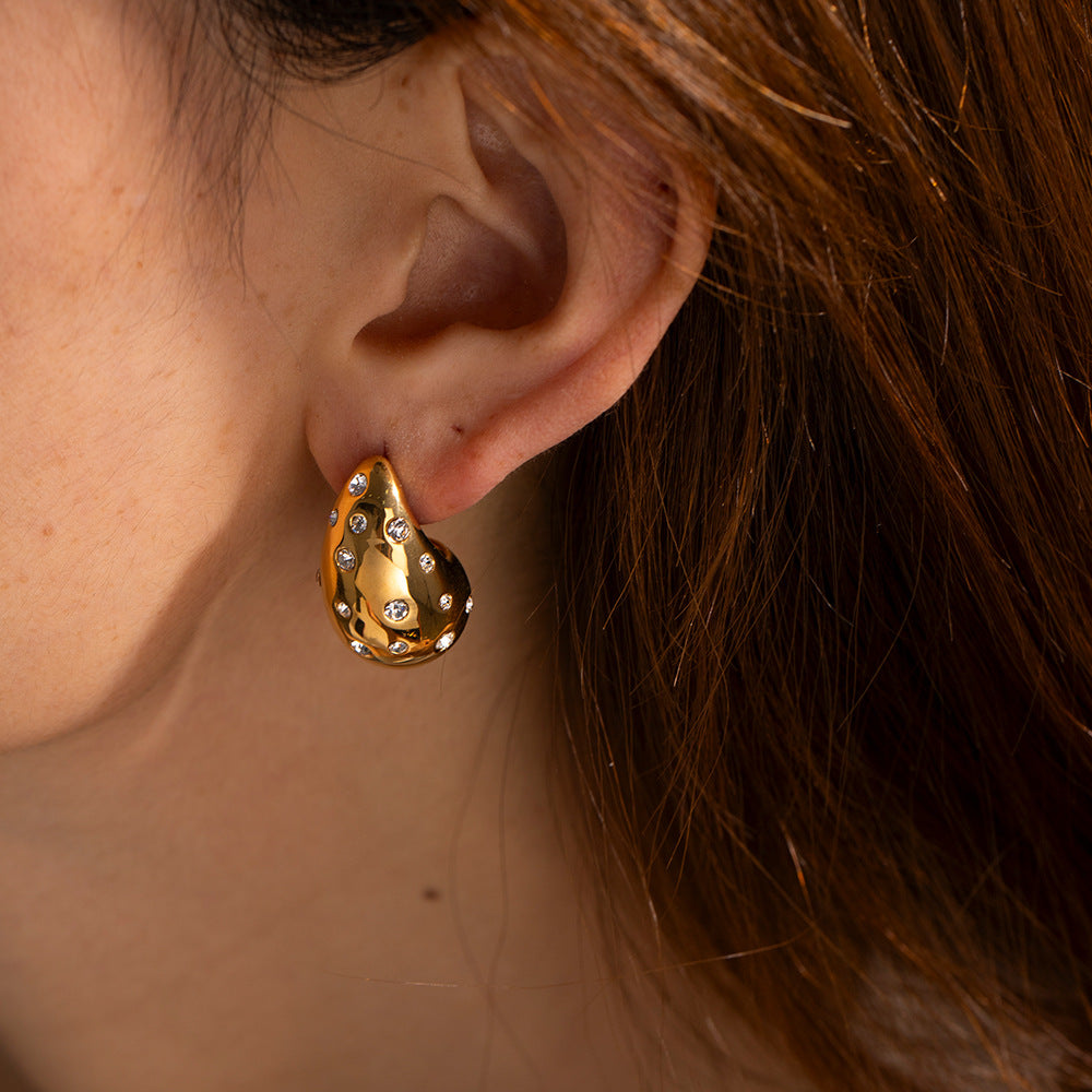 Pendientes de lágrima brillante 
