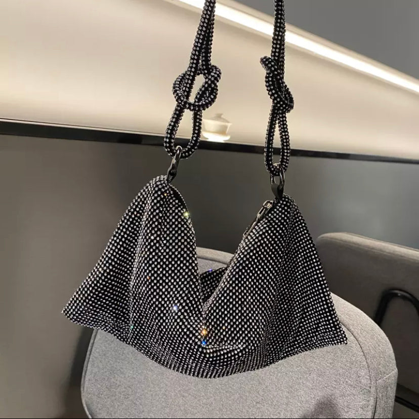 Bolso de mano con diamantes de imitación