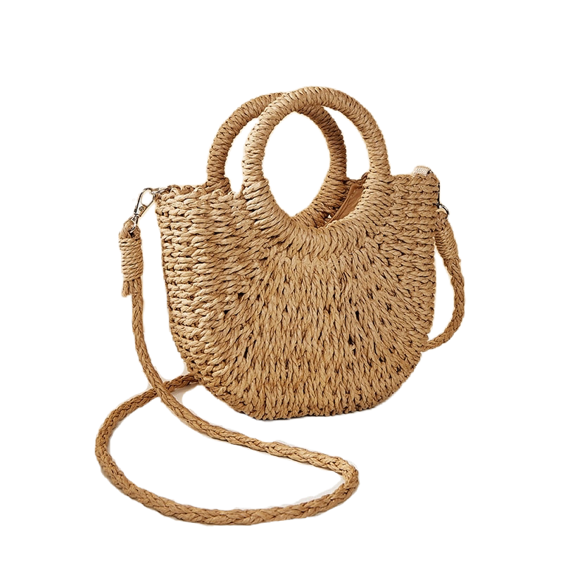 Mini Circle Handle Straw Bag