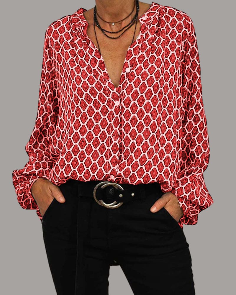 Ursula™ | Camisa informal con cuello en V