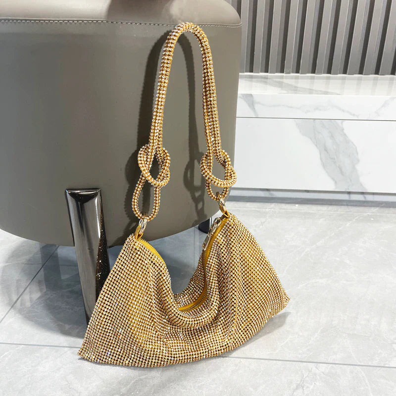 Bolso de mano con diamantes de imitación