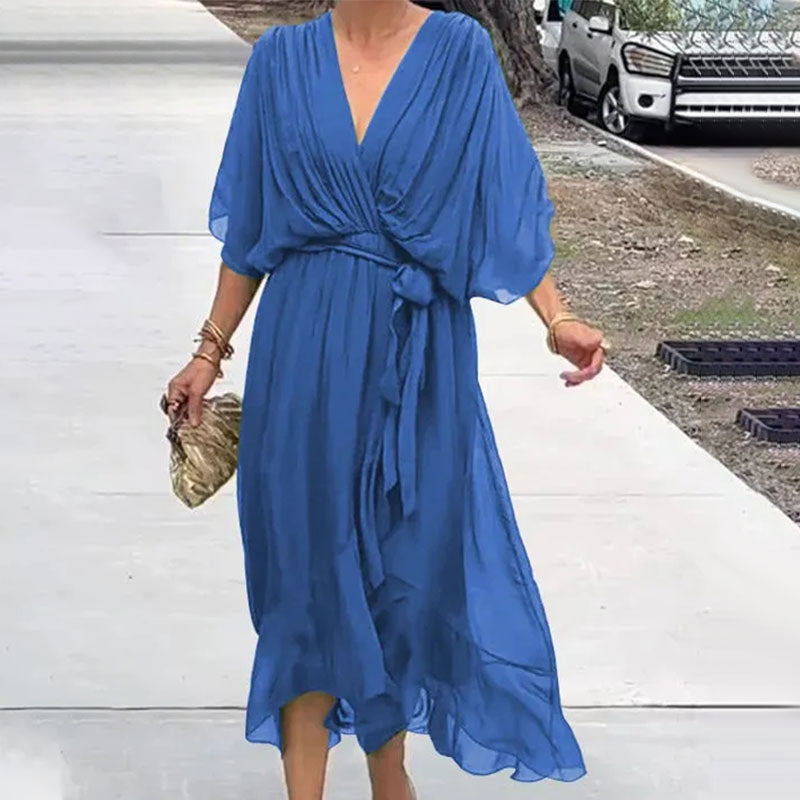 BRENDA™ - ELEGANT V-NECK DRESS