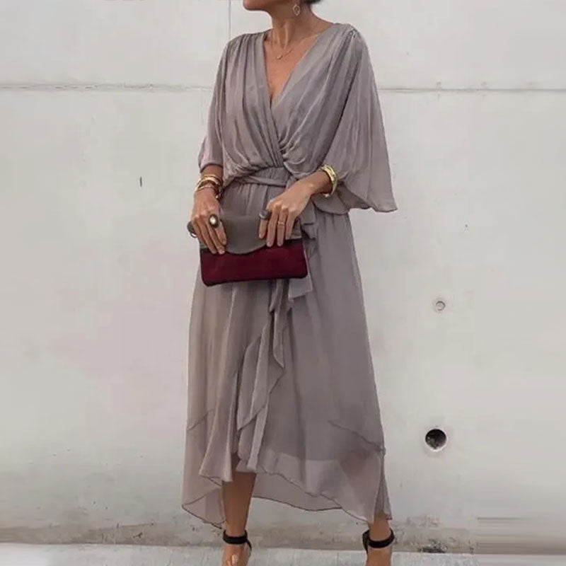 BRENDA™ - ELEGANT V-NECK DRESS