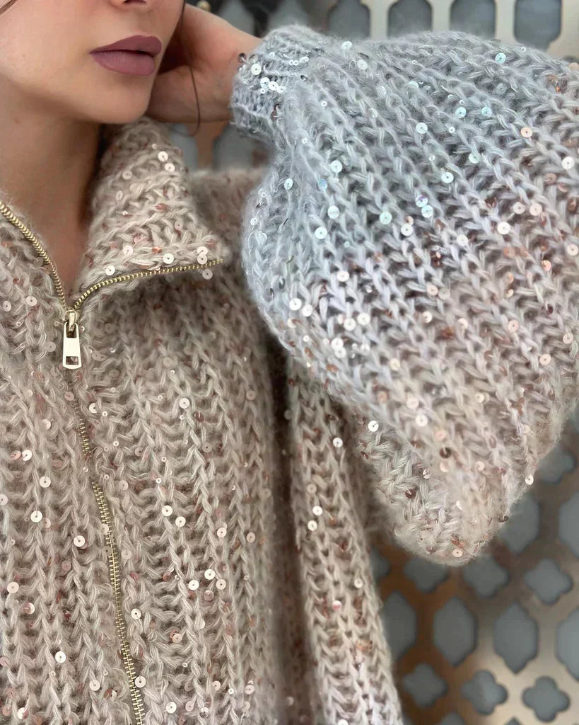 Cassidy | Glitzernder Seiden-Cardigan