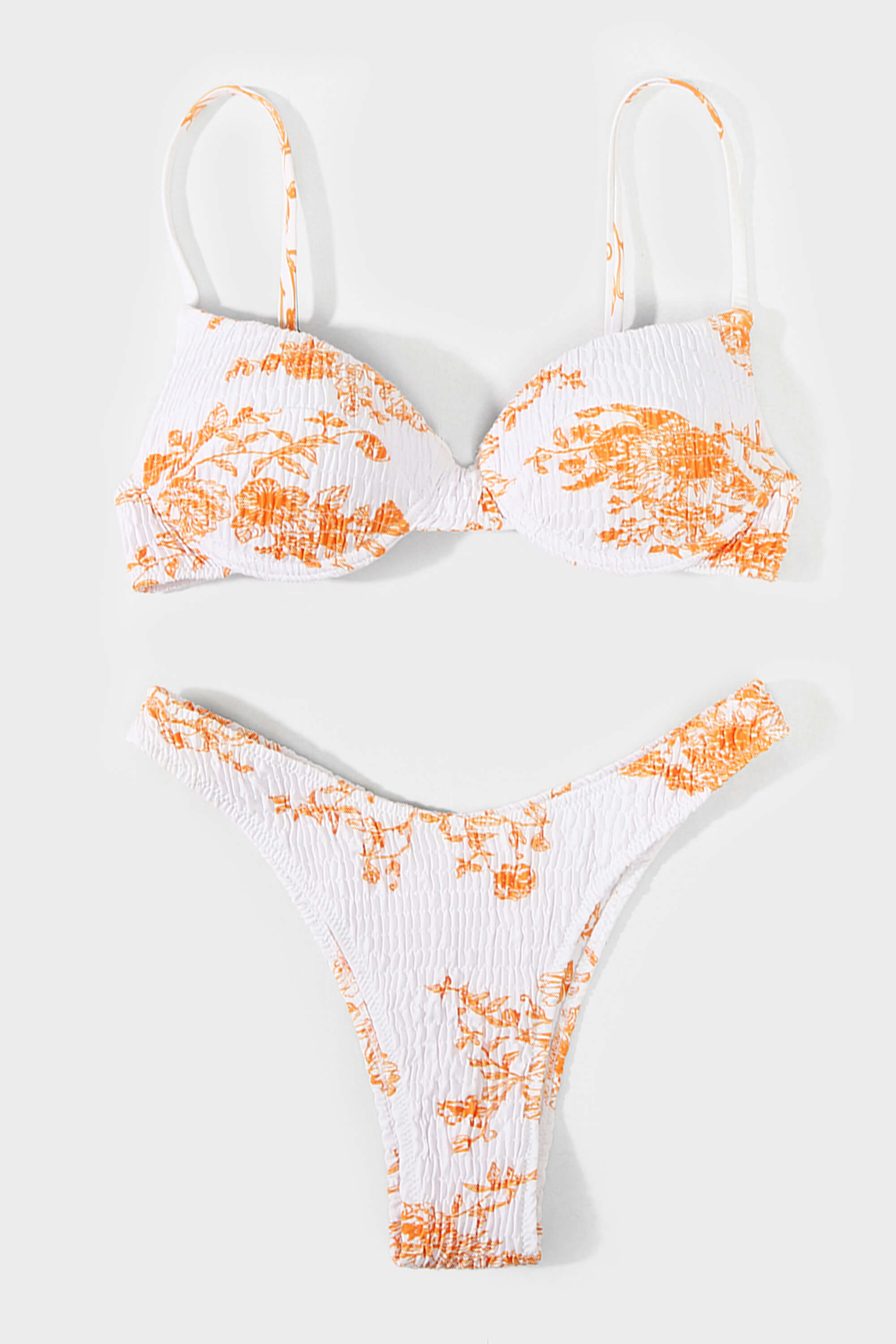 Kailua Set - Weiß Orange Blumen 