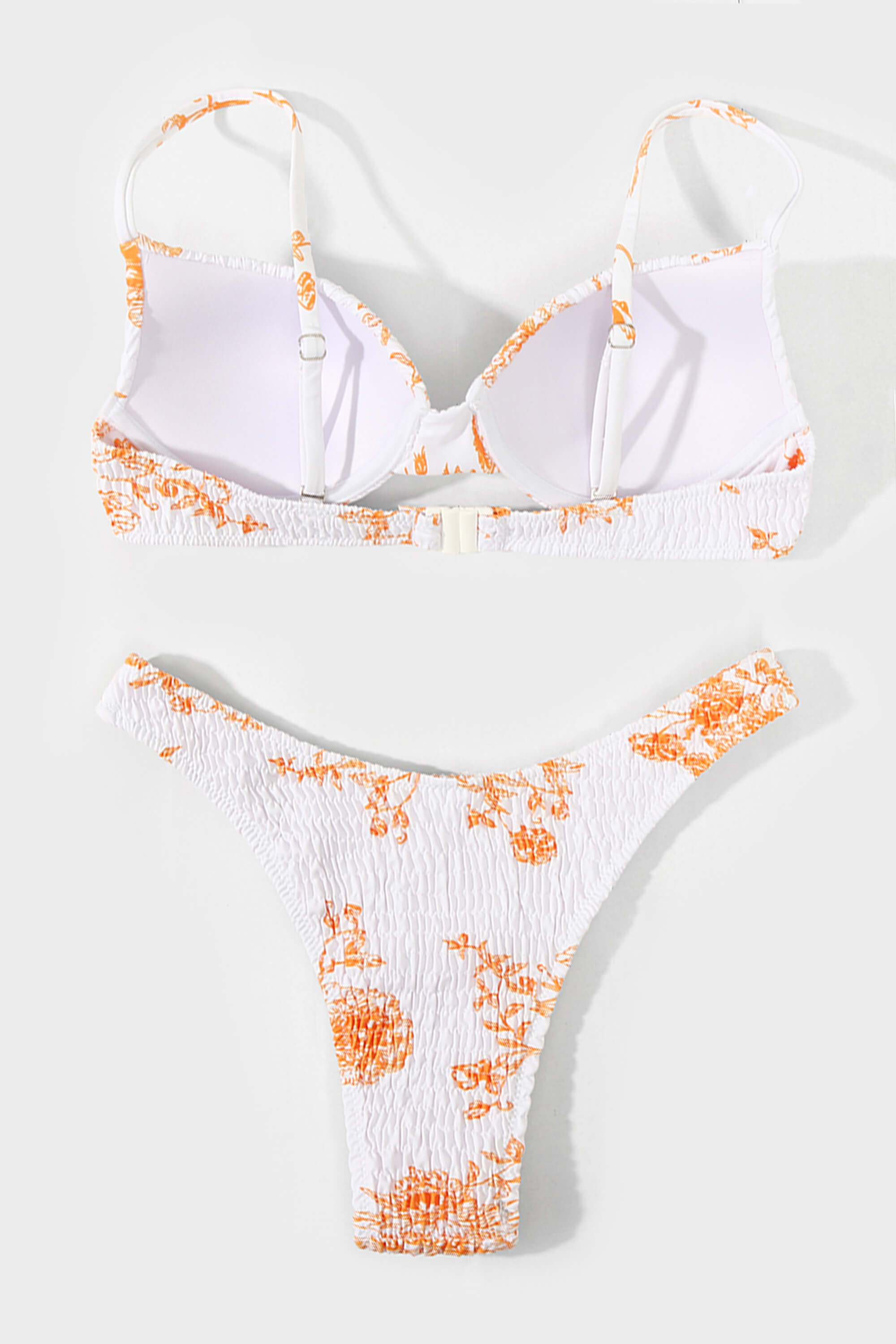 Kailua Set - Weiß Orange Blumen 