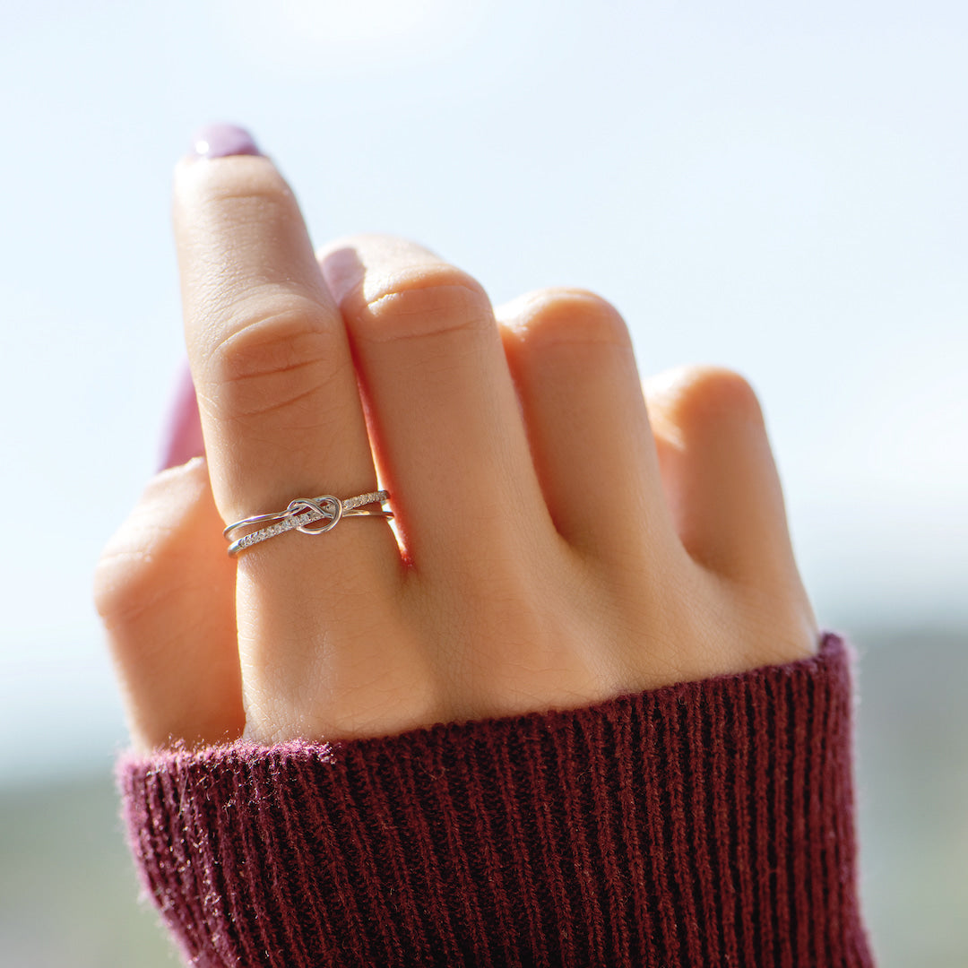 Tied By Angel's Hands - Friendship Heart Knot Ring