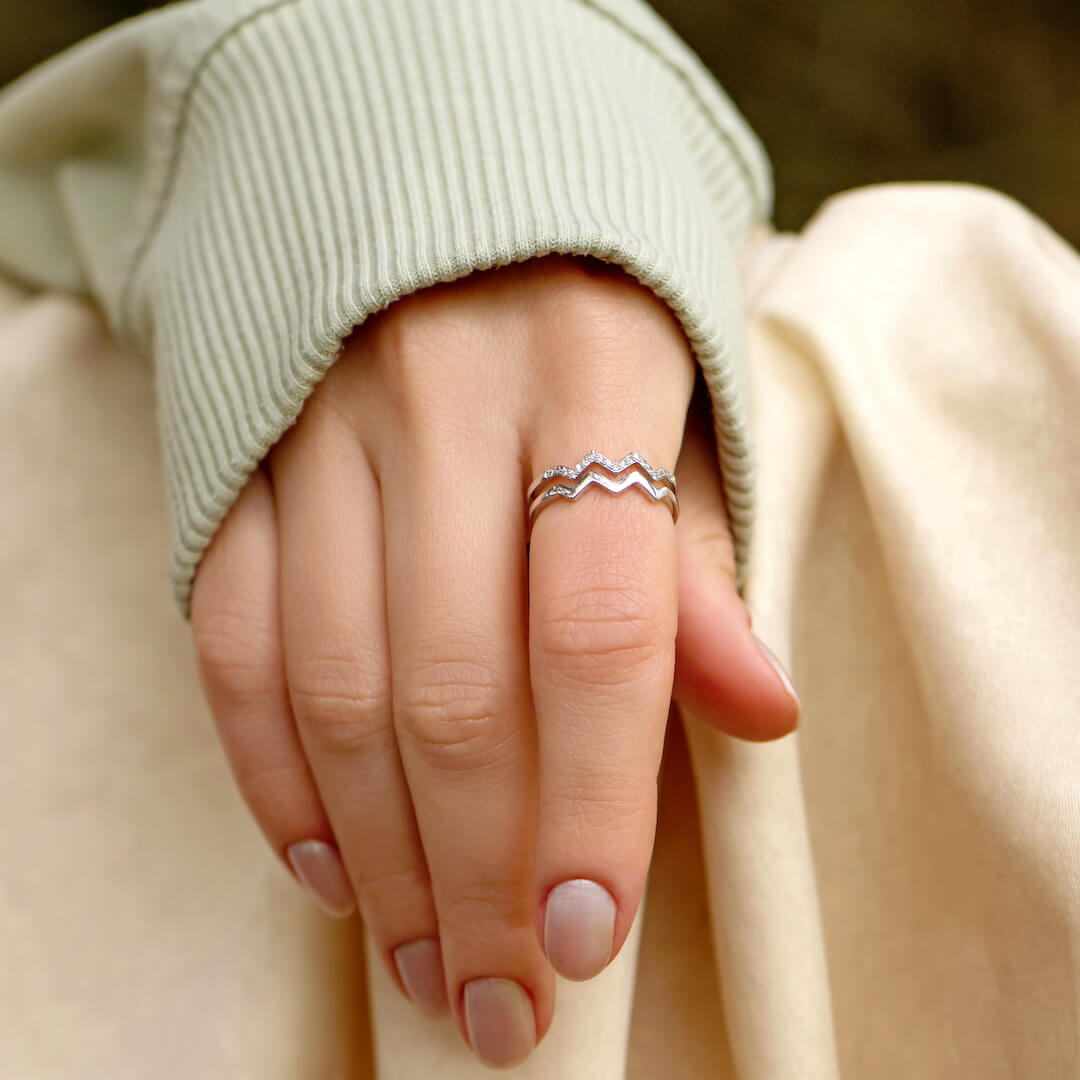 Anillo de la amistad "Highs &amp; Lows" de Girl Gang 