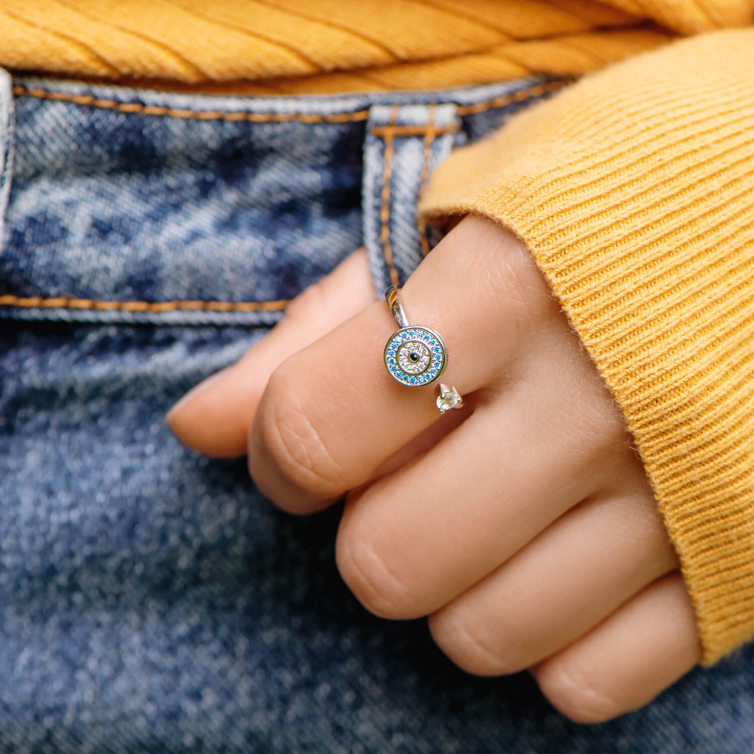 Evil Eye Fidget Ring