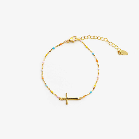 Pulsera con cruz "Pray Through It" 