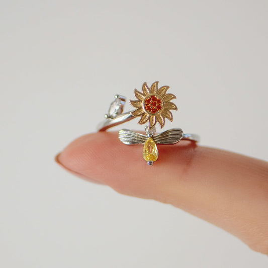 Anillo antiestrés con forma de girasol