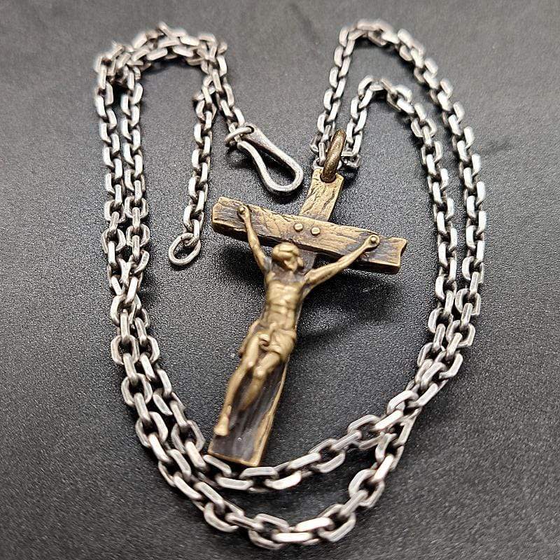 CHRIS JESUS CROSS BRASS PENDANT