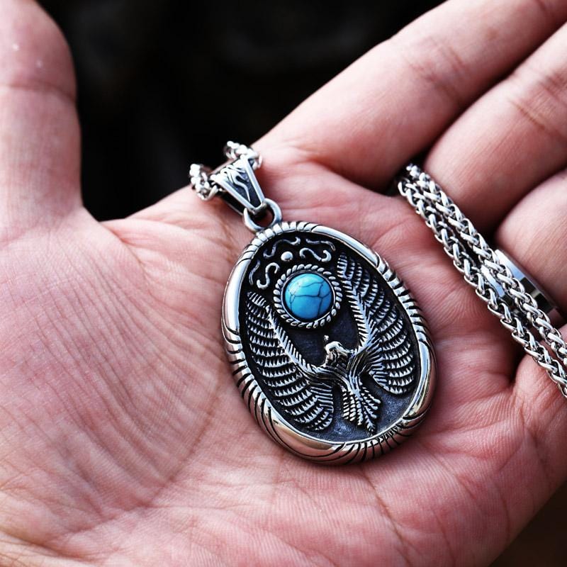 Vintage-Anhänger aus Edelstahl mit Edelsteinen von Holy Bied