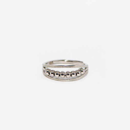 Anillo antiestrés con cuentas y banda doble 