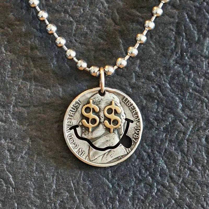 VINTAGE SMILEY CLOWN HANDMADE PENDANT