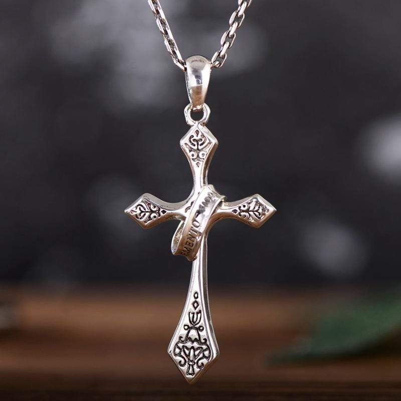 COLGANTE DE PLATA CON CRUZ DE JESÚS