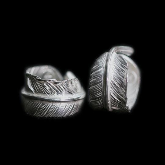 HANDMADE FEATHER SILVER RING