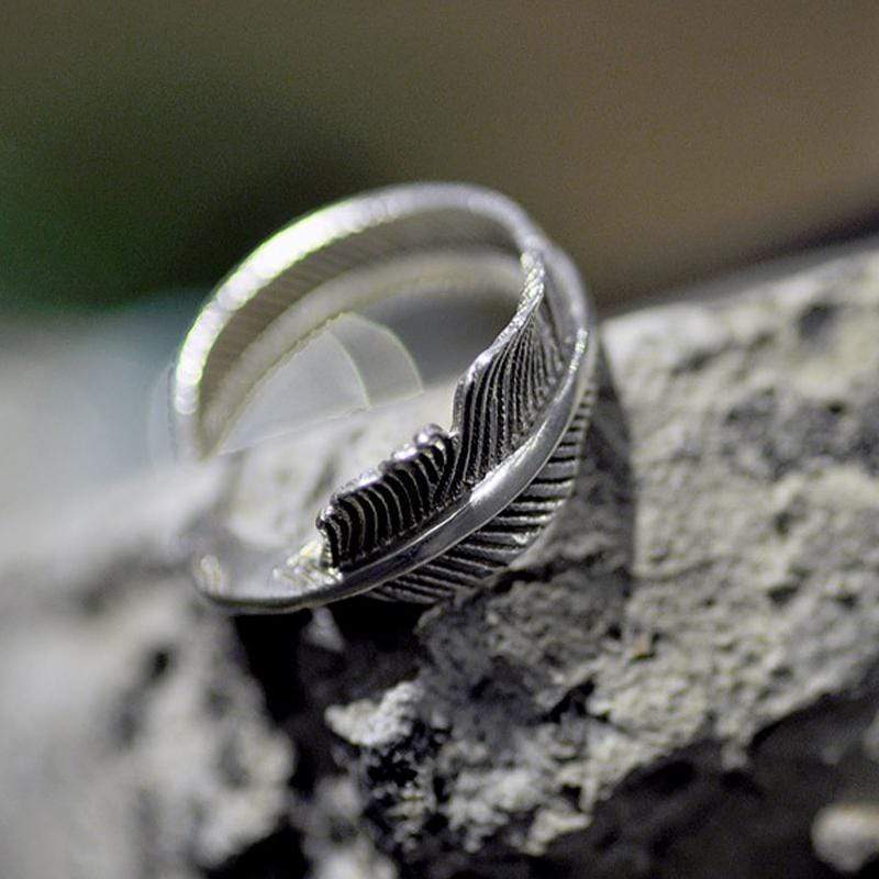 VINTAGE ADLERFEDER SILBERRING