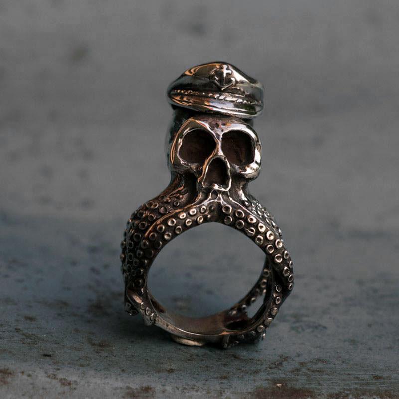 ANILLO PUNK PULPO CAPITÁN BIKER