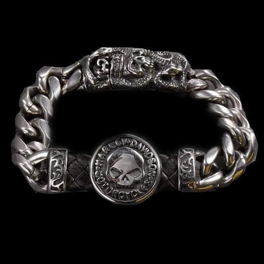 RETRO TOTENKOPF EDELSTAHLARMBAND