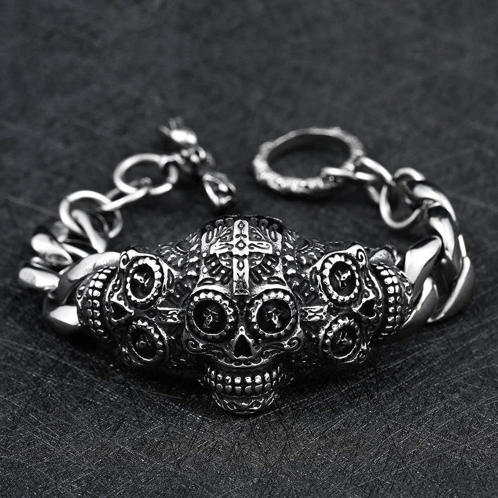 RETRO MEN'S SKULL STAINLESS STEEL BRACELET