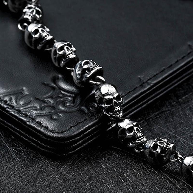 PULSERA VINTAGE DE CALAVERA DE ACERO INOXIDABLE