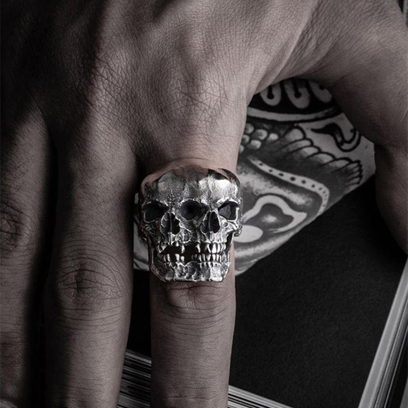 GOTHIC HERREN TOTENKOPF EDELSTAHLRING