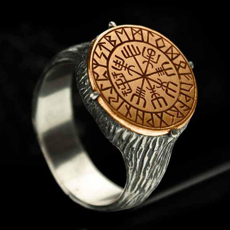 ANILLO MITOLÓGICO BRÚJULA VIKINGA GÓTICA