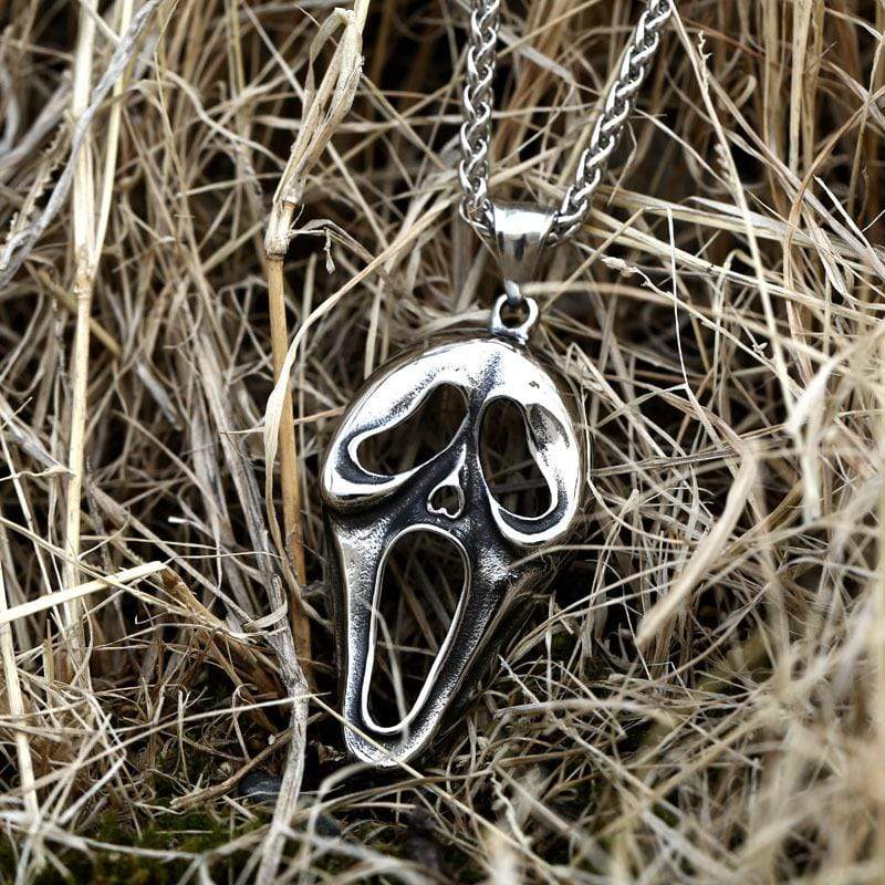 DEFORMED SKULL FACE STAINLESS STEEL PENDANT