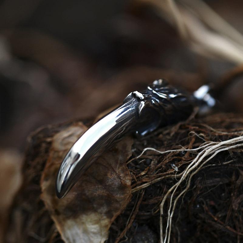 RETRO WOLF TEETH STAINLESS STEEL PENDANT