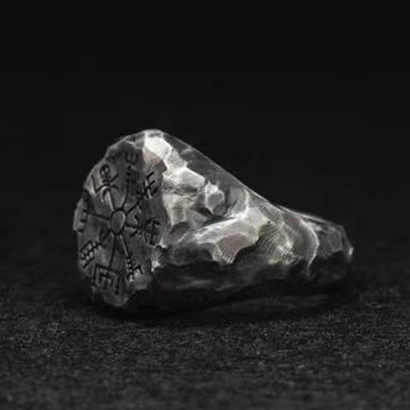 ANILLO RÚNICO BRÚJULA VIKINGA NÓRDICA