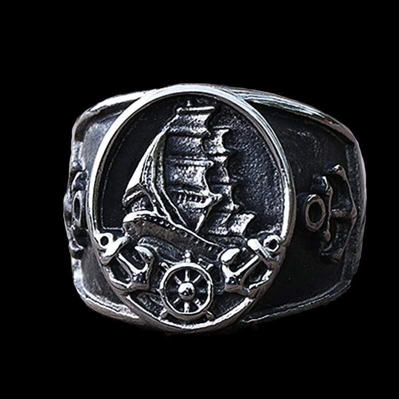NORDISCHER WIKINGER-PIRATE-SEGELBOOT-RING
