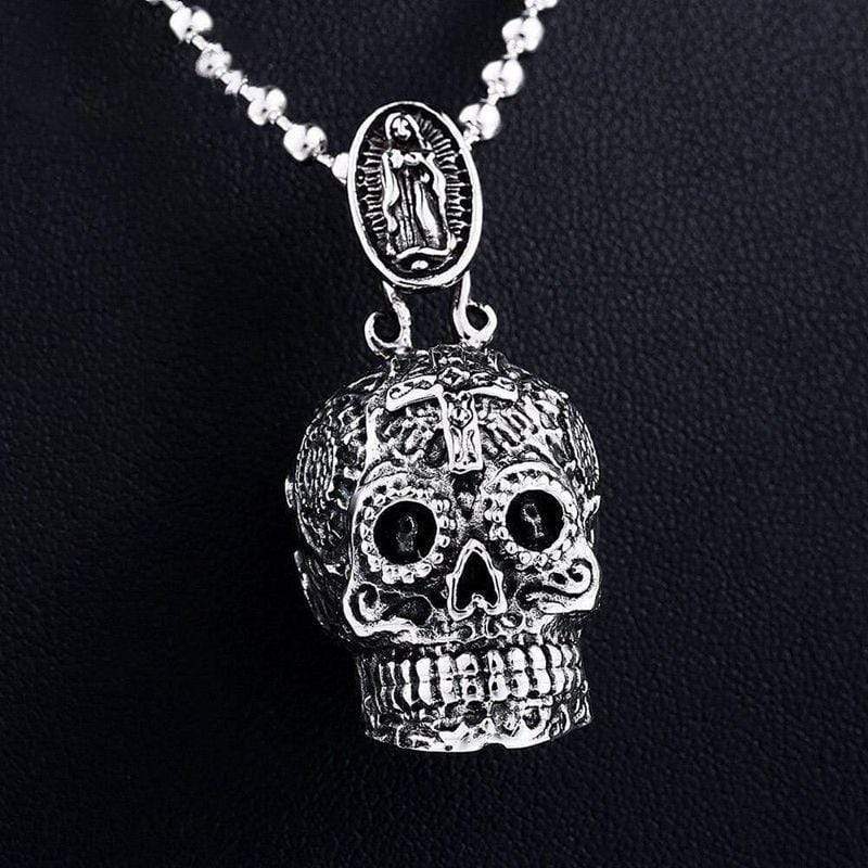 COLLAR DE ACERO INOXIDABLE CON CALAVERA HOMBRE HIP HOP