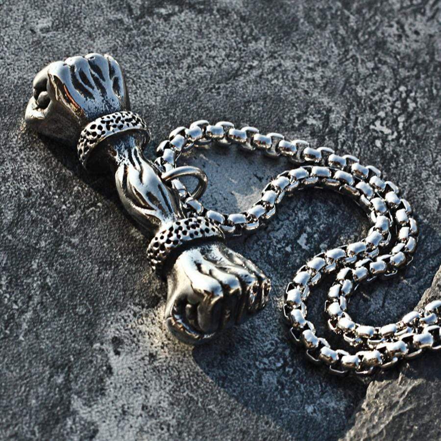 FIST OF STRENGTH STAINLESS STEEL PENDANT