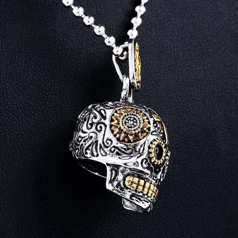 COLLAR DE ACERO INOXIDABLE CON CALAVERA HOMBRE HIP HOP