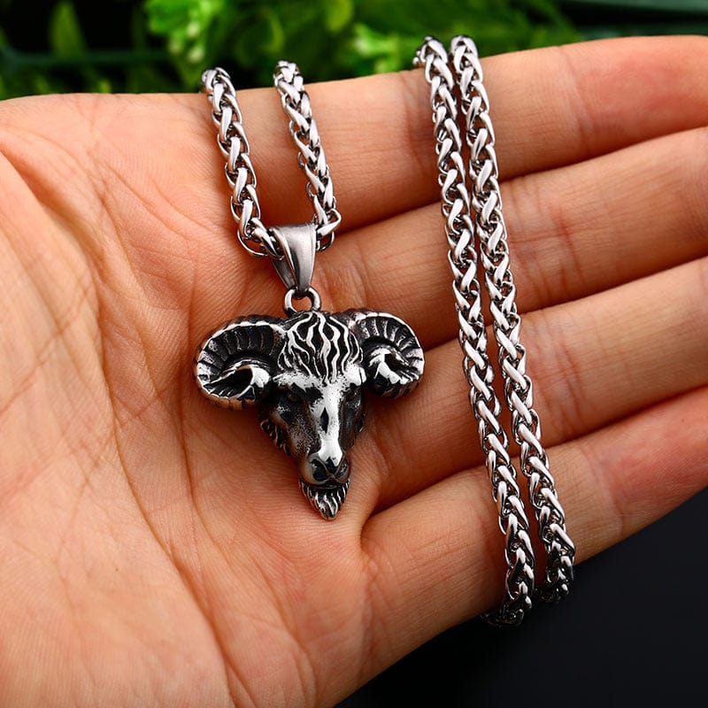 IRON WARRIOR SHEEP'S HEAD STAINLESS STEEL PENDANT