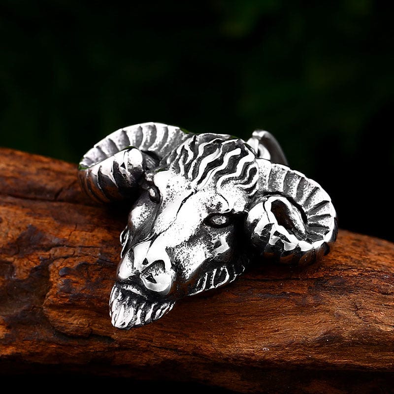 IRON WARRIOR SHEEP'S HEAD STAINLESS STEEL PENDANT