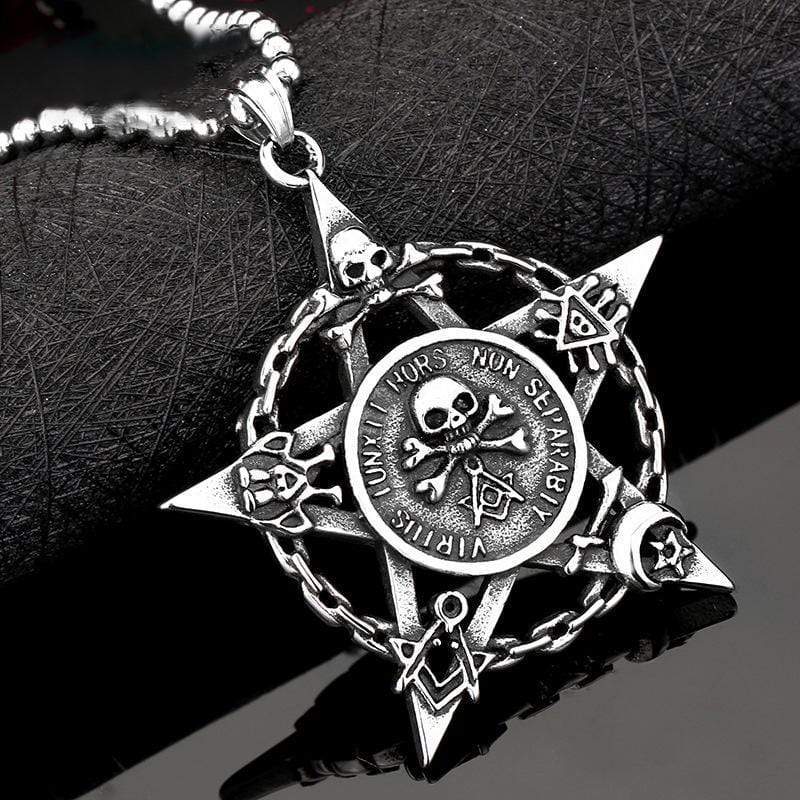 PENTAGRAM SKULL STAINLESS STEEL PENDANT