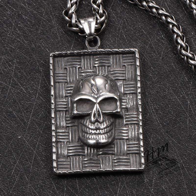PUNK RETRO TOTENKOPF EDELSTAHL ANHÄNGER