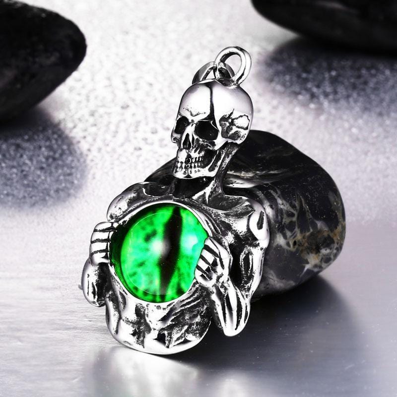 PUNK DEATH SKULL EYE PENDANT